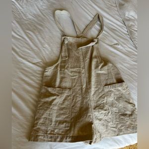 Mahina Maui khaki overall romper, size small